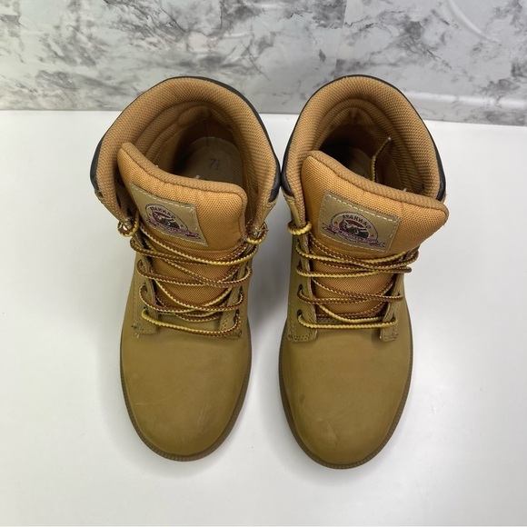 Brahma Work Boots Women’s Size 7.5 Steel Toe Padded Ankle Safety Shoes Brown - Picture 2 of 11